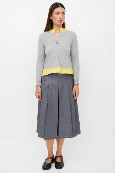Prada // Grey & Yellow Cashmere Knit Cardigan – VSP Consignment