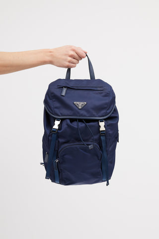 PRADA ネイビー バックパック Prada-Navy-Re-Nylon-Buckle-