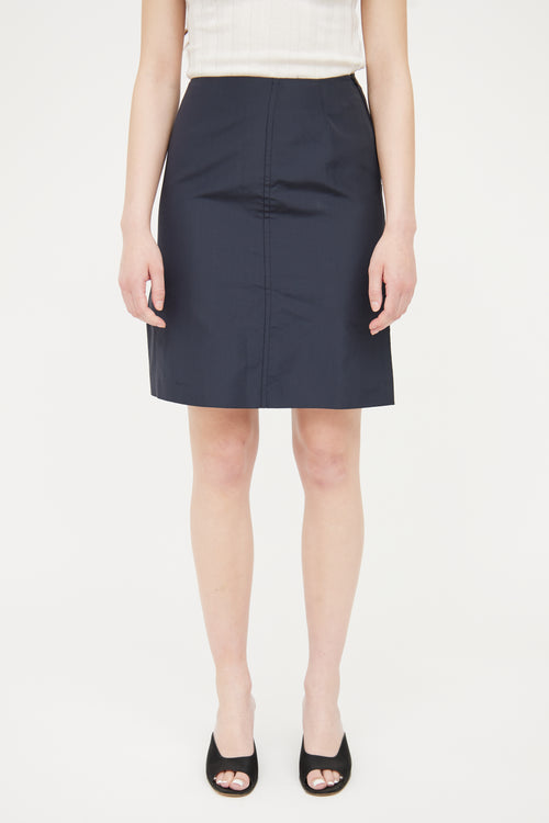 Prada Navy Nylon Skirt