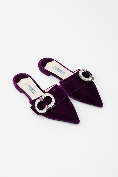 Prada // Purple Velvet Brooch Mule – VSP Consignment