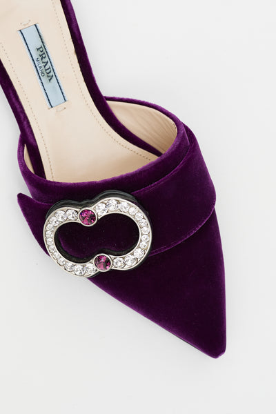 Prada // Purple Velvet Brooch Mule – VSP Consignment