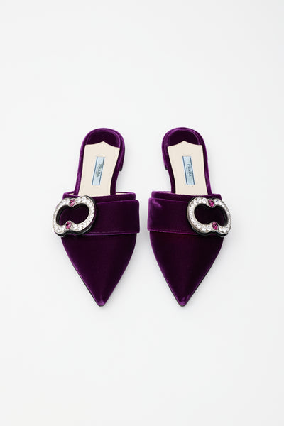 Prada // Purple Velvet Brooch Mule – VSP Consignment