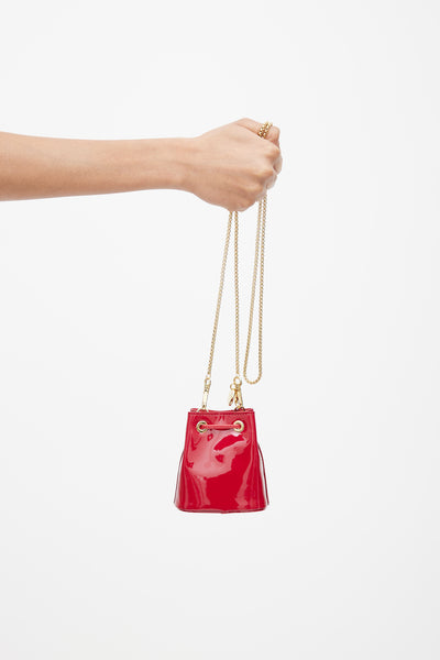 Prada // Red & Gold Vernice Patent Mini Bag – VSP Consignment