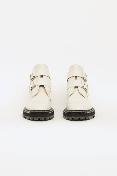 Proenza Schouler White Buckle Combat Boot VSP Consignment