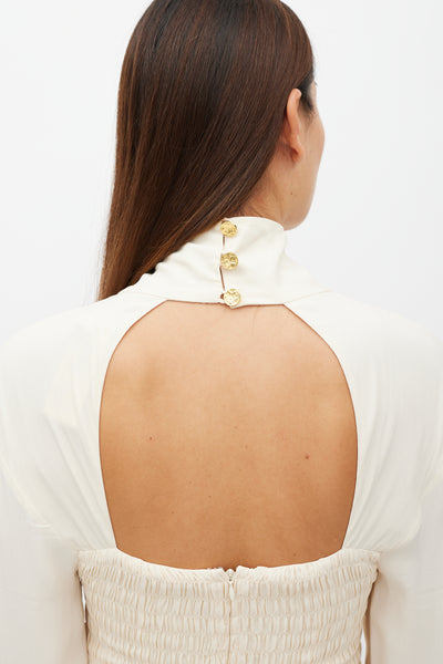 proenza schouler beige dress Proenza Schouler White Label Poplin Drawstring Midi Dress