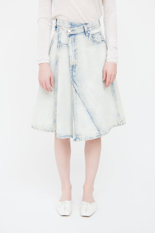 Proenza Schouler Lightwash Asymmetrical Denim Skirt