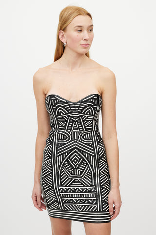 Emilio Pucci // Black & White Geometric Patent Dress – VSP Consignment