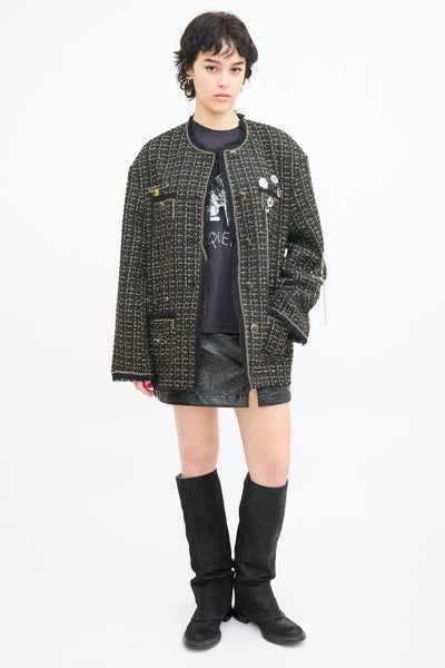 ジャケット・アウター spring tweed over jacket mini onepiece spring tweed over jacket mini onepiece