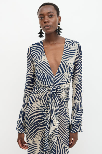 rat and boa long sleeve dress & // Printed Thalia Maxi – VSP Consignment Size:10 x 30cm NPU-MIKO-202431 out flower graphic in The Frolic cable knit