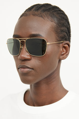 Ray Ban Gold Caravan Sunglasses