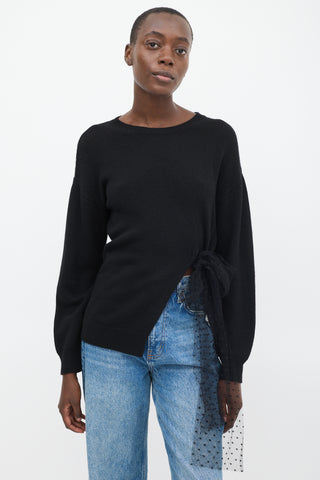 Red Valentino // Black Wool Side Tie Sweater – VSP Consignment