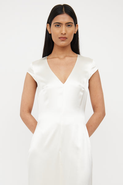 genna silk dress L'AGENCE Kenna Silk Dress In Ivory