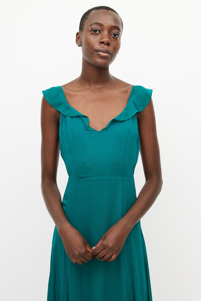 Reformation // Teal V-Neck Maxi Dress – VSP Consignment