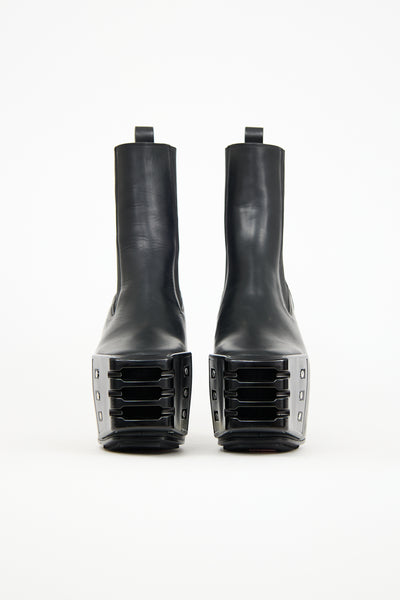 Rick Owens // Leather Grilled Kiss Platform Boot – VSP Consignment