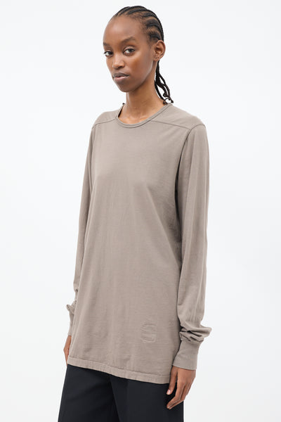 Rick Owens // DRKSHDW Taupe Cotton Long Sleeve Shirt – VSP Consignment