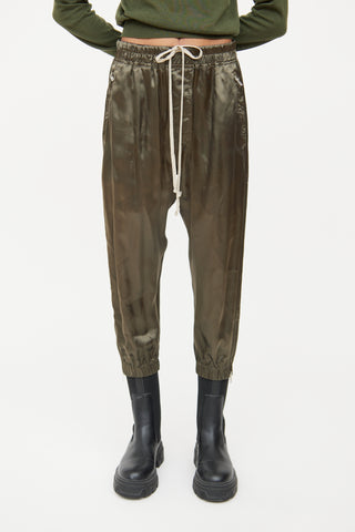 ※46 Rick Owens - Drawstring Long Trouser Drawstring Slim Long in Green – SVRN