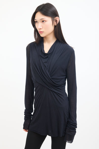 Rick Owens Lilies レディース トップス ブラック ベスト Rick Owens // Lilies Black Jersey Cowl Neck Top – VSP Consignment