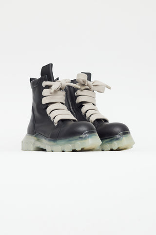 Rick Owens Black Jumbo Lace Tractor Boot