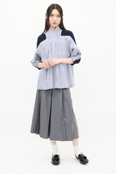 Sacai // Navy Knit & White Striped Back Top – VSP Consignment