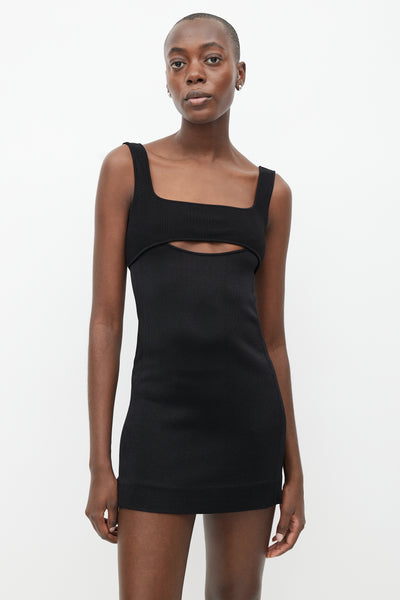 Saint Laurent // Black Knit Cut Out Mini Dress – VSP Consignment