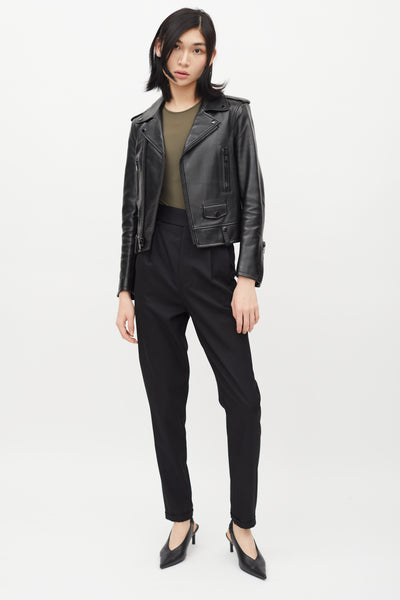 Saint Laurent // Black Leather Moto Jacket – VSP Consignment