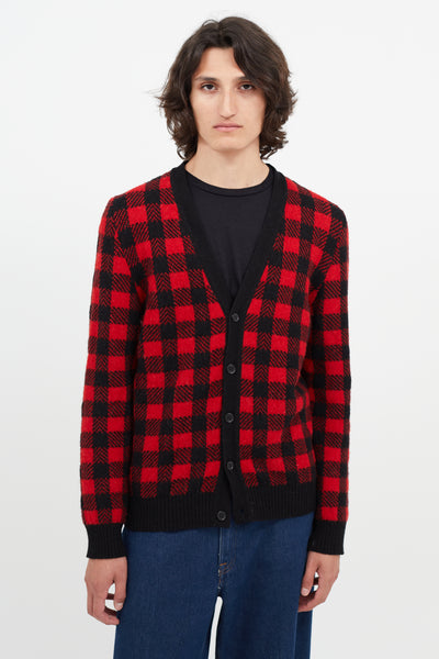 Black plaid cardigan sale