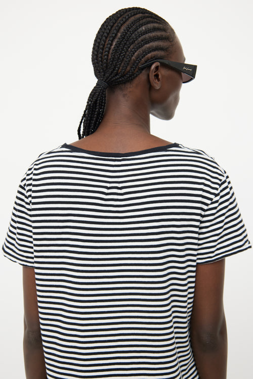 Saint Laurent Black & White Stripe Short Sleeve T-shirt