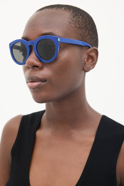 Saint Laurent // Blue SL102 Circular Sunglasses – VSP Consignment