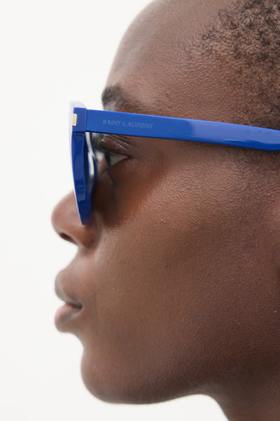 Saint Laurent // Blue SL102 Circular Sunglasses – VSP Consignment