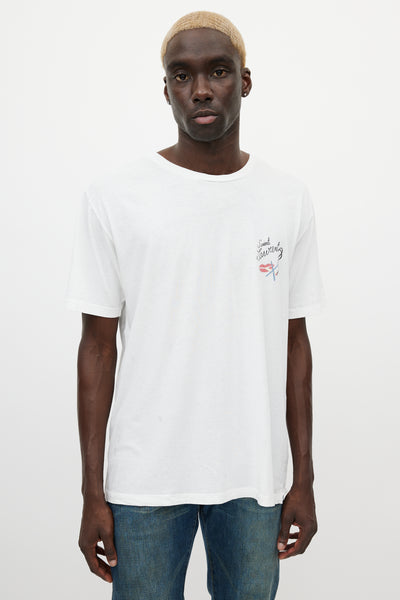 SAINT LAURENT ホワイト Tシャツ XL Saint-Laurent-White-