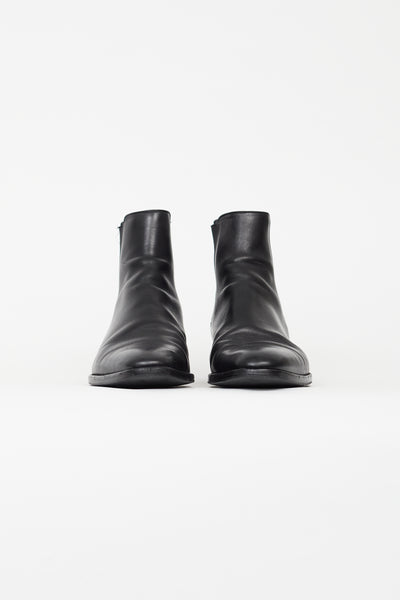 SAINT LAURENT メンズ　 CHELSEA BOOTS Saint Laurent // Black Leather Wyatt Chelsea Boot – VSP Consignment