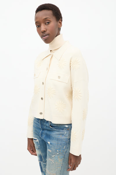 Sandro // Cream Floral Embroidered Jacket – VSP Consignment