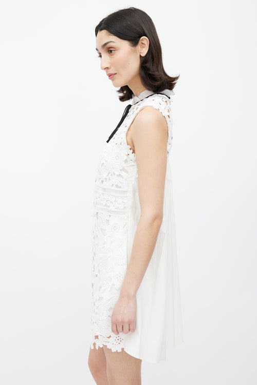 Self-Portrait White Lace Mini Dress