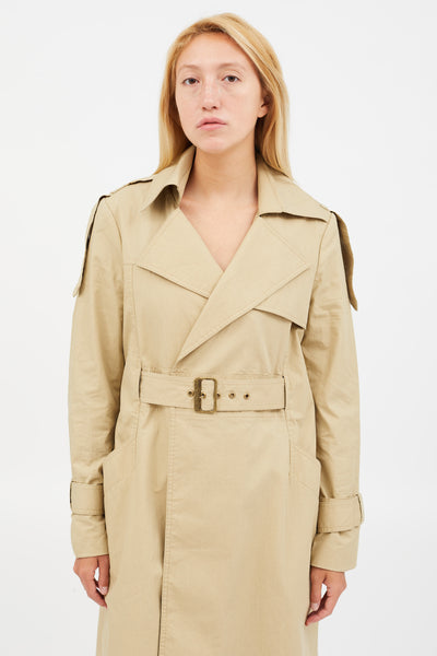 Beige Belted Trench Coat