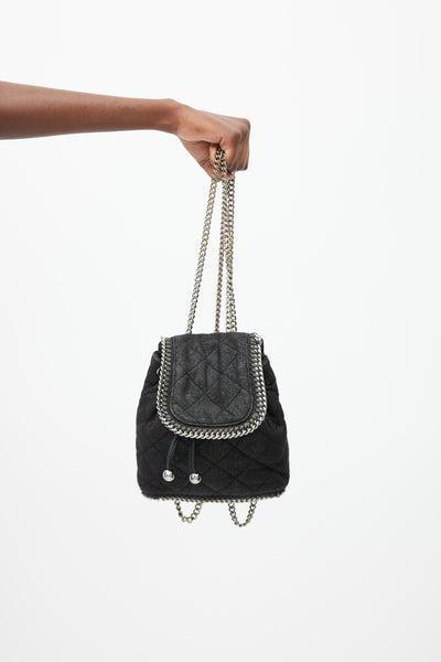 Stella McCartney // Black Quilted Mini Falabella Backpack – VSP Consignment