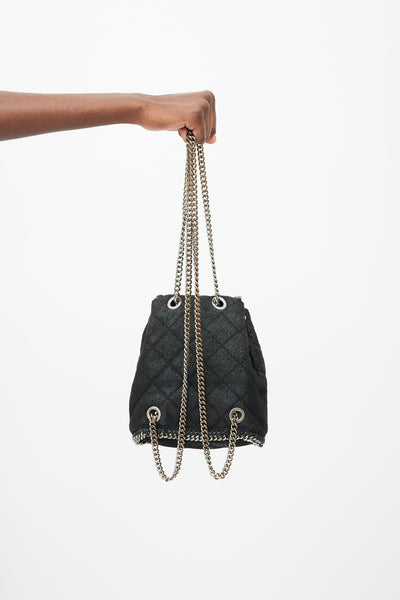 Stella McCartney // Black Quilted Mini Falabella Backpack – VSP Consignment
