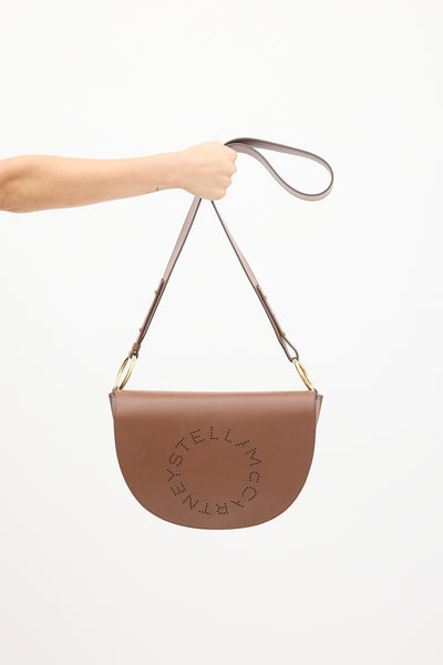 Stella McCartney // Brown Vegan Leather Marlee Logo Bag – VSP