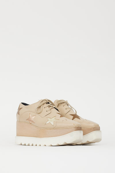 Stella McCartney // Beige Faux Leather Elyse Star Derby – VSP
