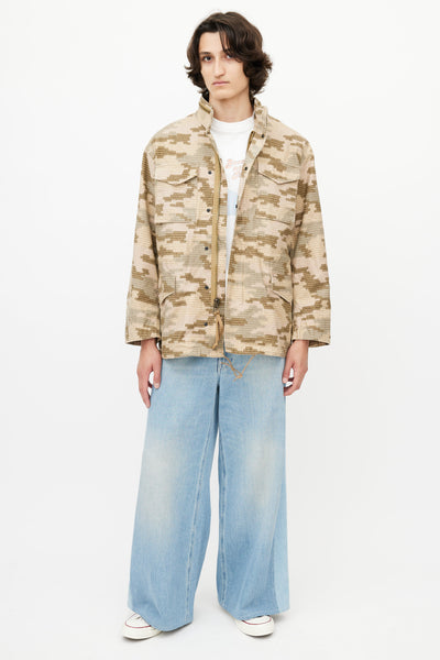 Beige Logo Camo M65 Jacket Medium