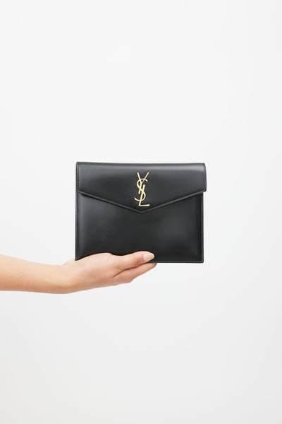 Saint Laurent Uptown Envelope Leather Clutch