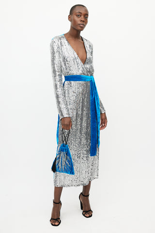 Sequin Wrap Maxi Dress