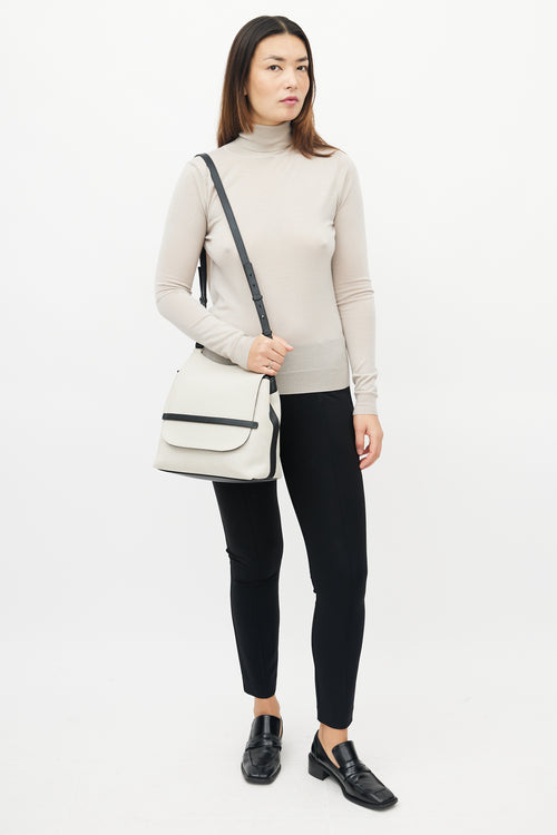 The Row Beige & Black Canvas Sideby Bag