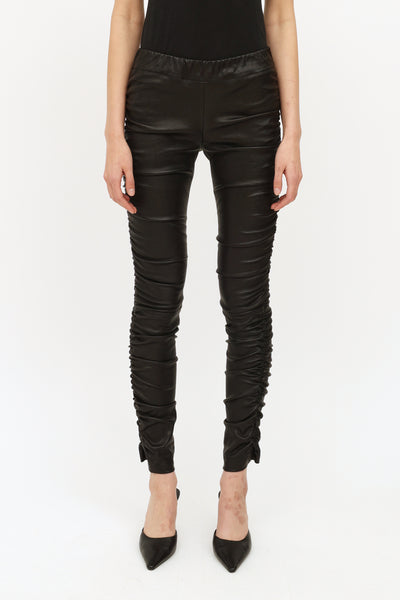 The Row // Dark Green Leather Legging – VSP Consignment