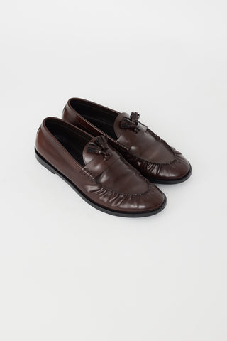 The Row Brown Leather Tassel Loafer VSP Consignment