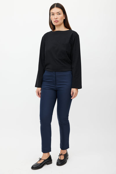 The Row // Navy Leather Slim Legging – VSP Consignment