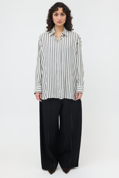 The Row // Silk Striped Big Sisea Shirt – VSP Consignment