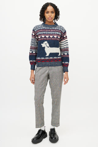 Thom Browne Navy & Multicolour Wool Knit Sweater