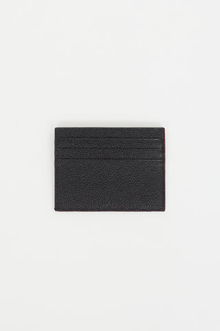 Thom Browne Black Pebbled Leather Cardholder