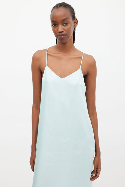 Tibi // Blue Satin Slip Dress VSP Consignment Tibi // Blue Satin Slip Dress VSP Consignment