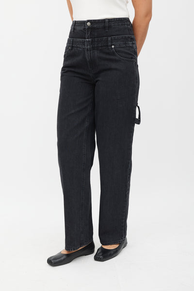 Tibi // Washed Black Sam Double Waisted Jeans – VSP Consignment